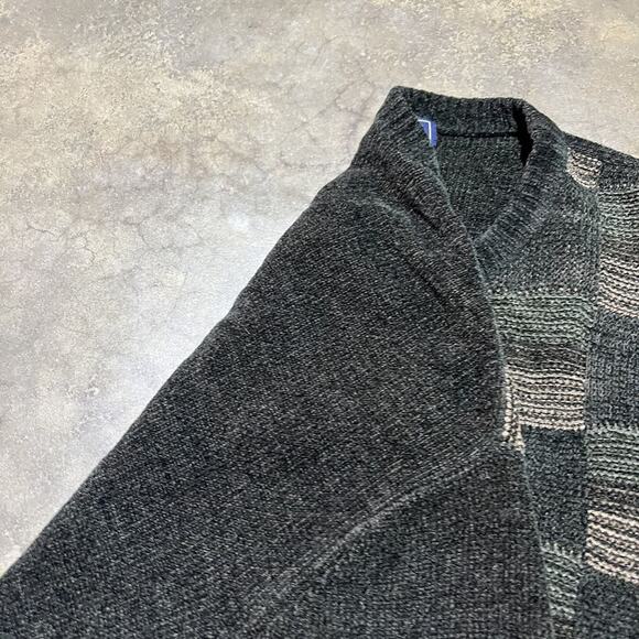 Vintage Y2k Dockers Green Pattern Acrylic Sweater - Picture 3 of 4